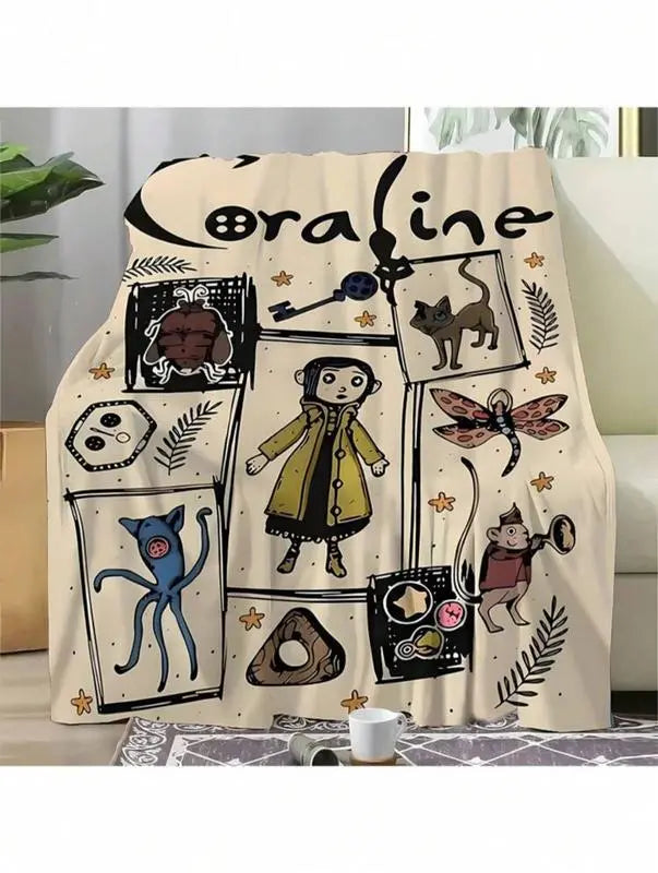 Coraline Cartoon Flannel Blanket