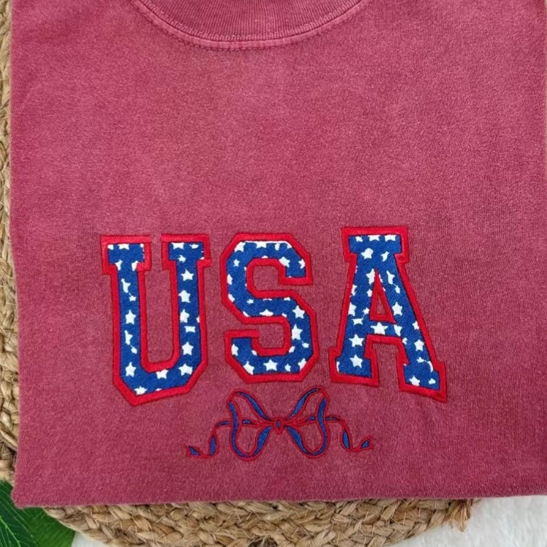 America Embroidered Custom T-Shirt Sweatshirt Hoodie