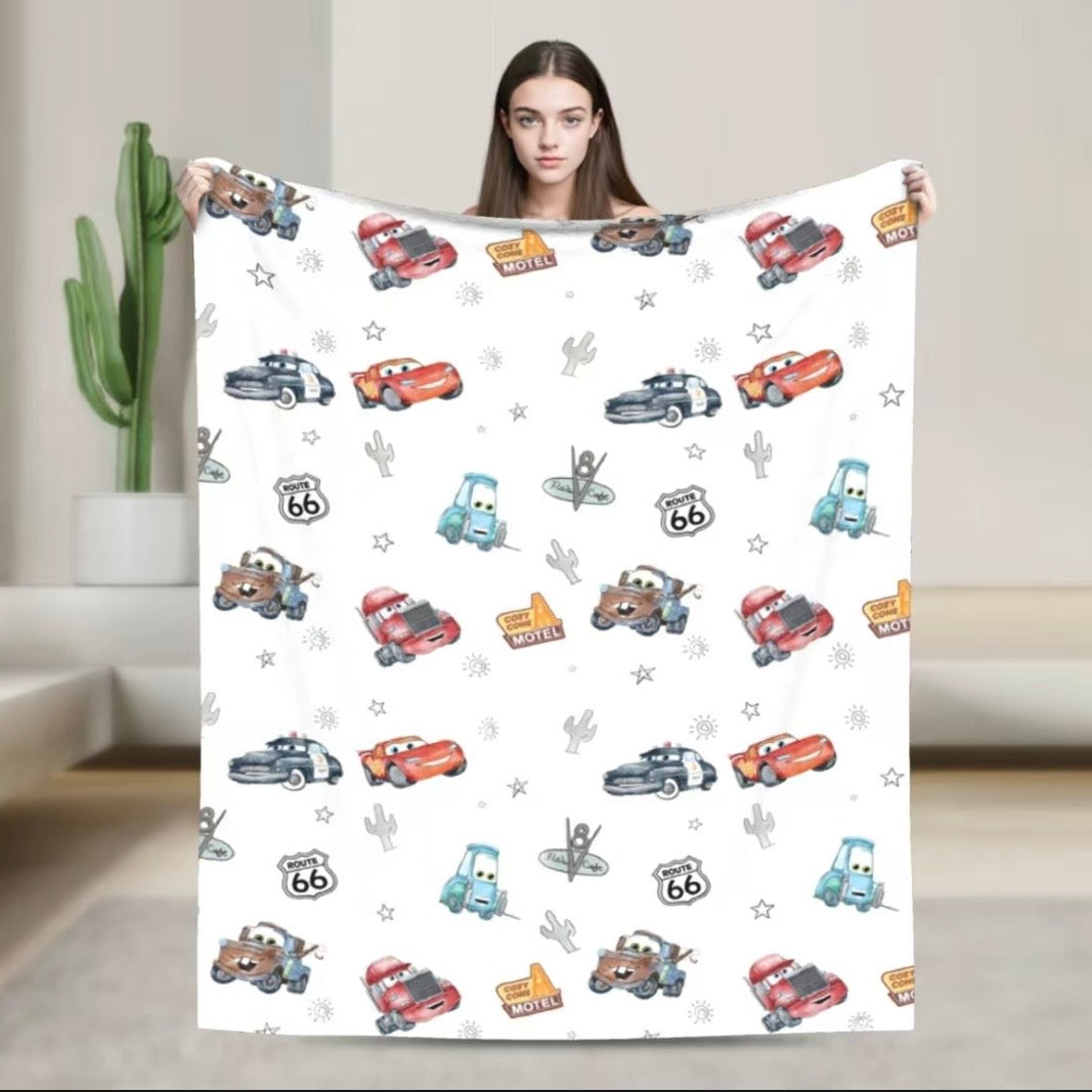 Funny Car Throw Route 66 Cars Blanket