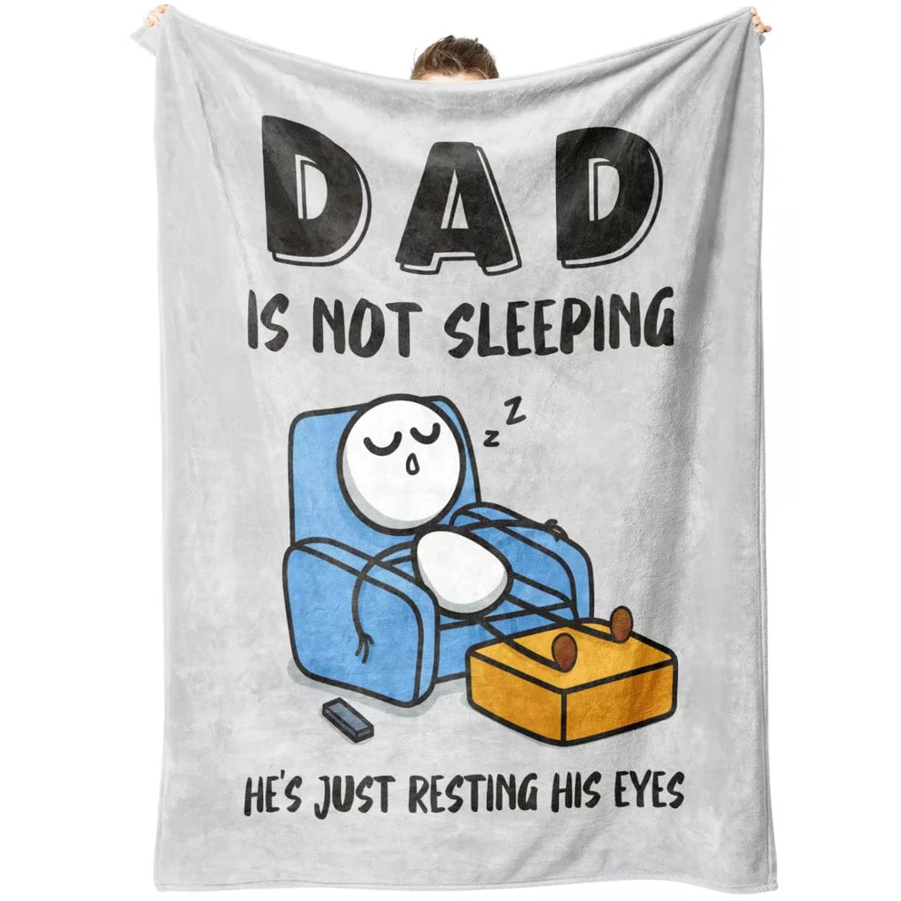 Dad is Not Sleeping Pattern Flannel Blanket