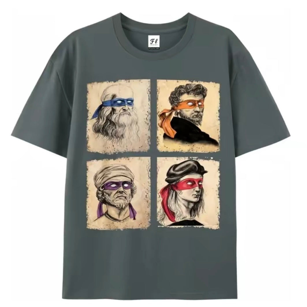 Humorous Italian Artists And Teenage Mutant Ninja Turtle T-Shirt Sweatshirt Hoodie