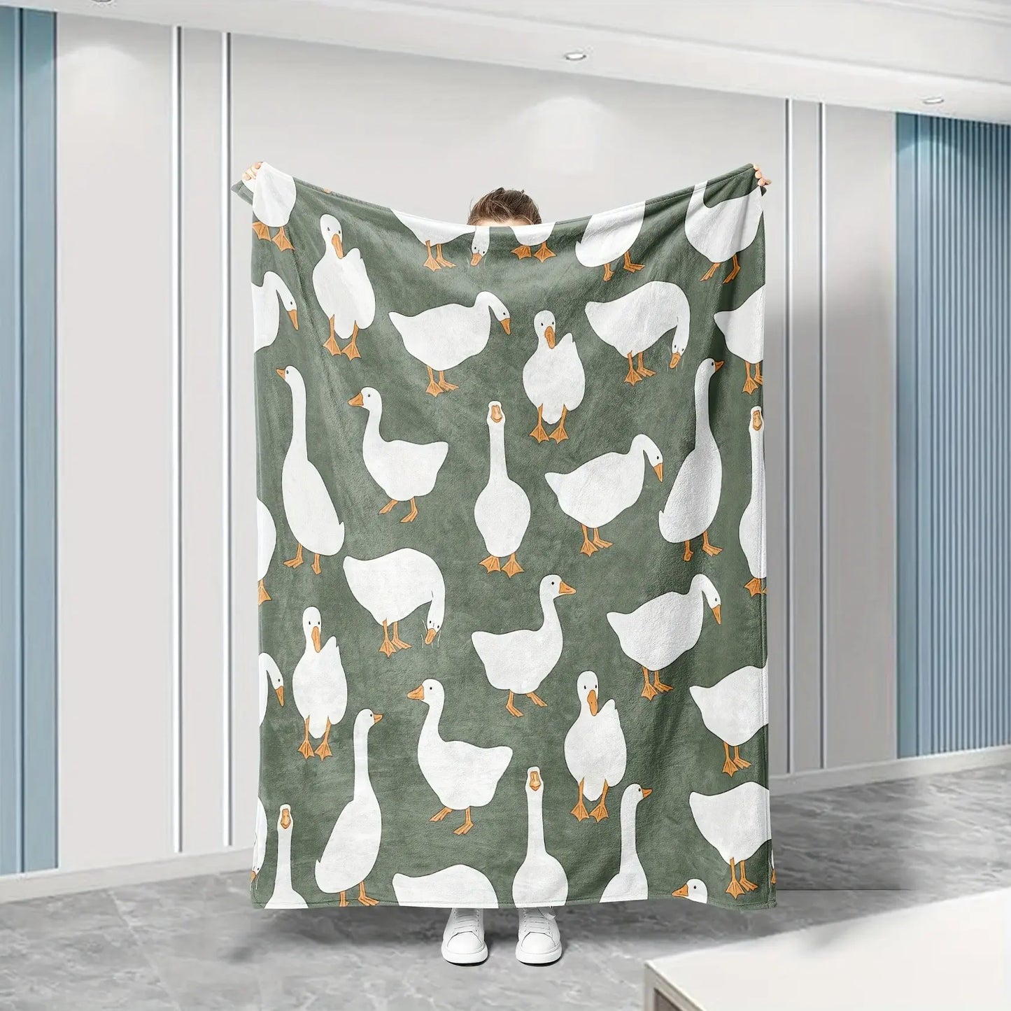 Cute White Goose Blanket