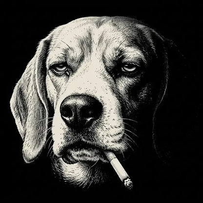 Funny Vintage Smoking Dog T-Shirt Sweatshirt Hoodie
