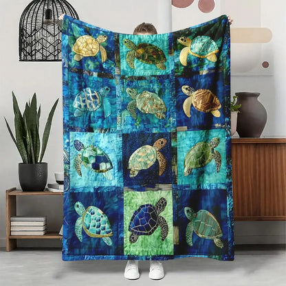 Sea Turtle Flannel Blanket
