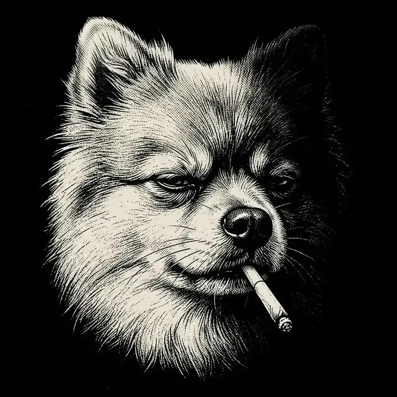 Funny Vintage Smoking Dog T-Shirt Sweatshirt Hoodie