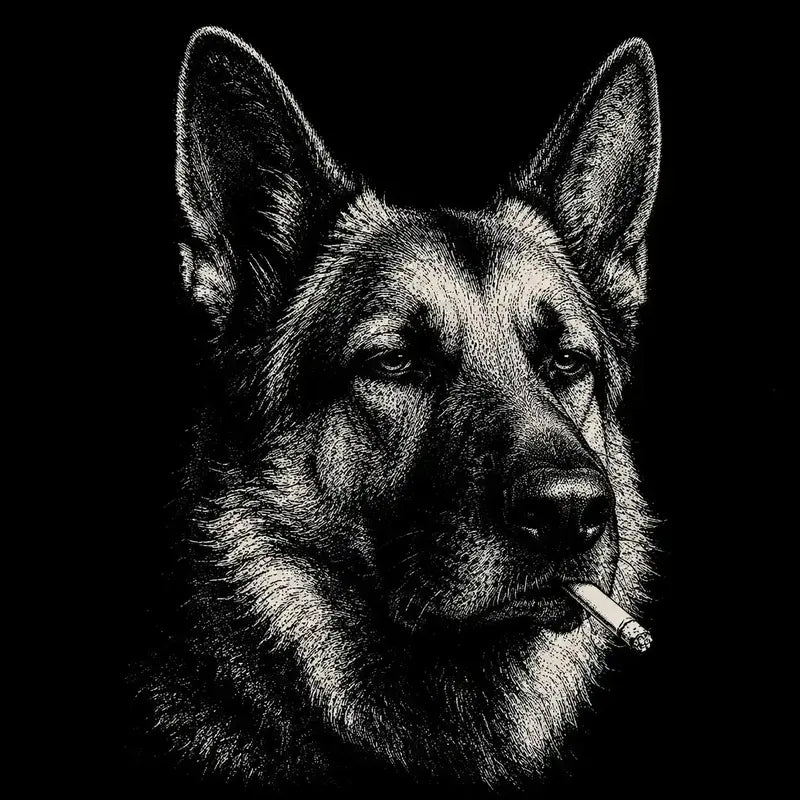 Funny Vintage Smoking Dog T-Shirt Sweatshirt Hoodie