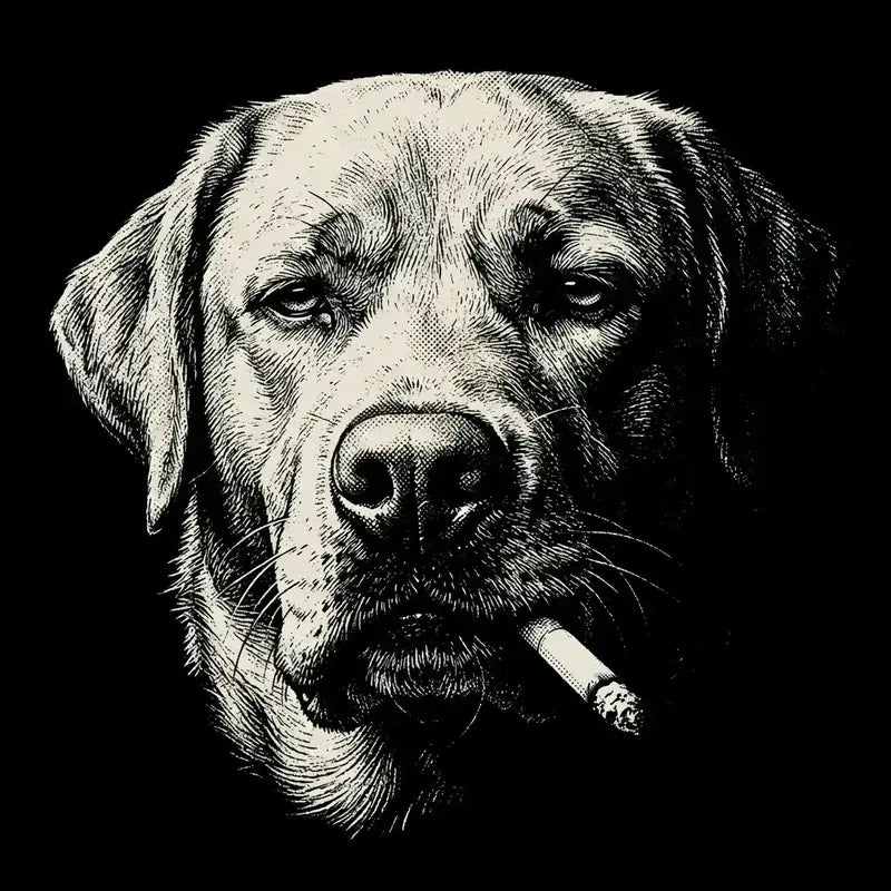 Funny Vintage Smoking Dog T-Shirt Sweatshirt Hoodie