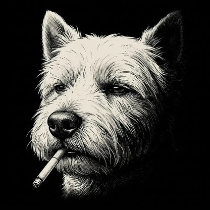 Funny Vintage Smoking Dog T-Shirt Sweatshirt Hoodie