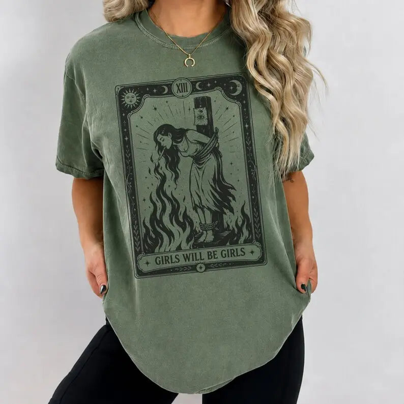 Girls Will Be Girls Witch With Sigarete T-Shirt Sweatshirt Hoodie