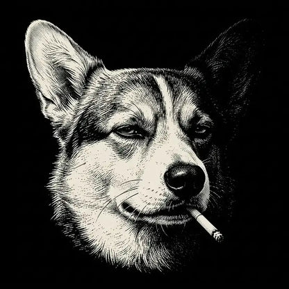 Funny Vintage Smoking Dog T-Shirt Sweatshirt Hoodie