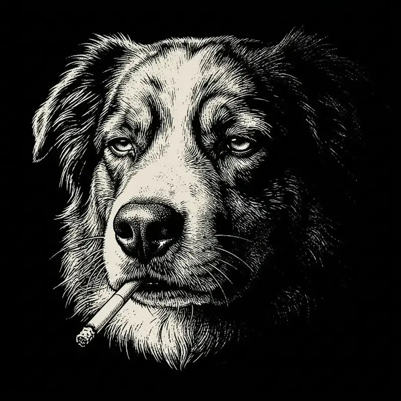 Funny Vintage Smoking Dog T-Shirt Sweatshirt Hoodie