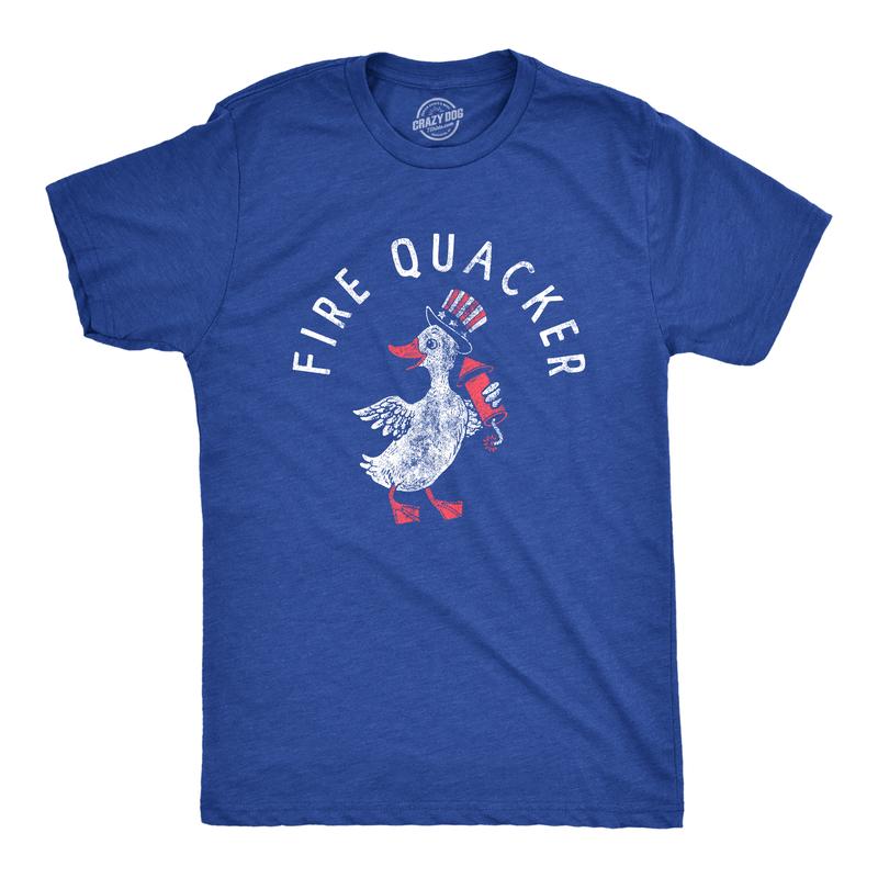 Fire Quacker Funny Sarcastic Fourth Of July Party Duck Fireworks Joke Graphic T-Shirt Sweatshirt Hoodie