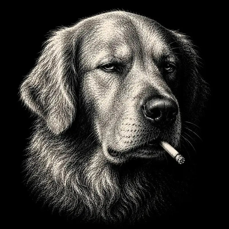 Funny Vintage Smoking Dog T-Shirt Sweatshirt Hoodie