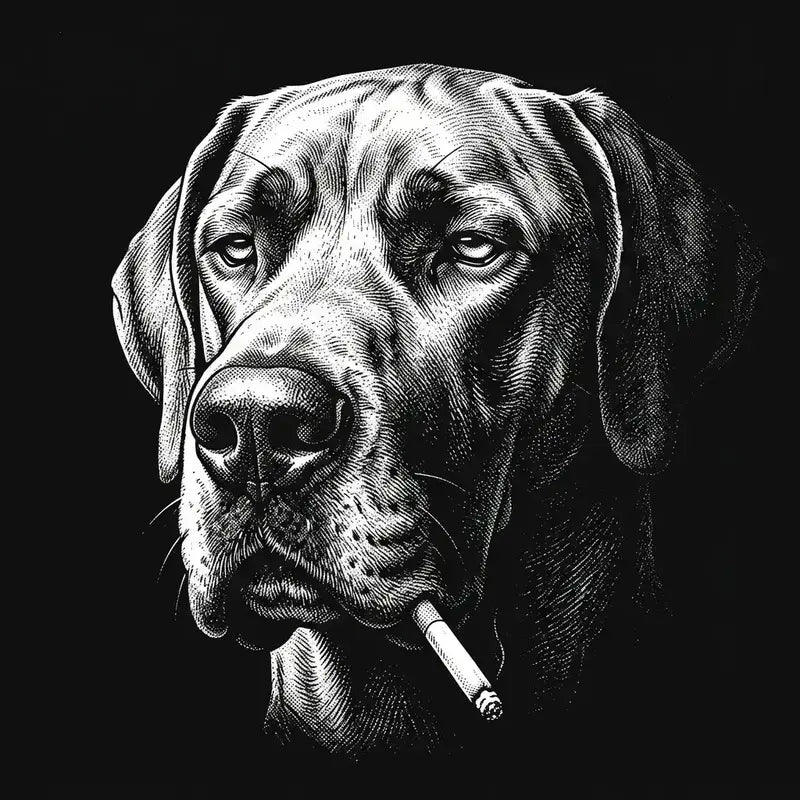 Funny Vintage Smoking Dog T-Shirt Sweatshirt Hoodie