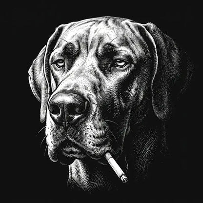 Funny Vintage Smoking Dog T-Shirt Sweatshirt Hoodie