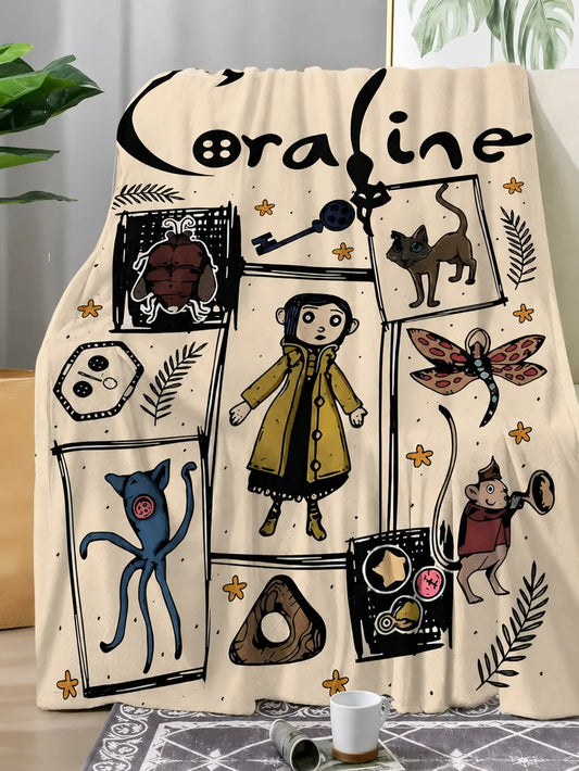 Coraline Cartoon Flannel Blanket