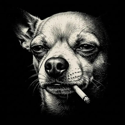 Funny Vintage Smoking Dog T-Shirt Sweatshirt Hoodie