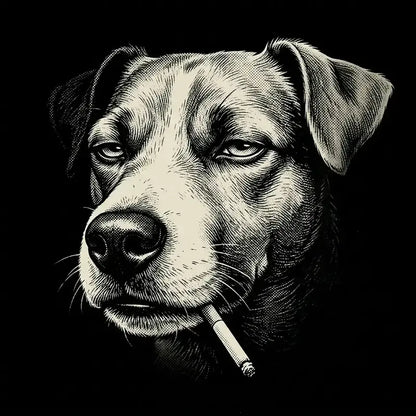 Funny Vintage Smoking Dog T-Shirt Sweatshirt Hoodie