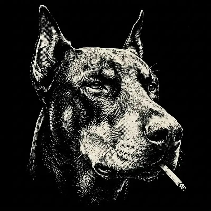 Funny Vintage Smoking Dog T-Shirt Sweatshirt Hoodie
