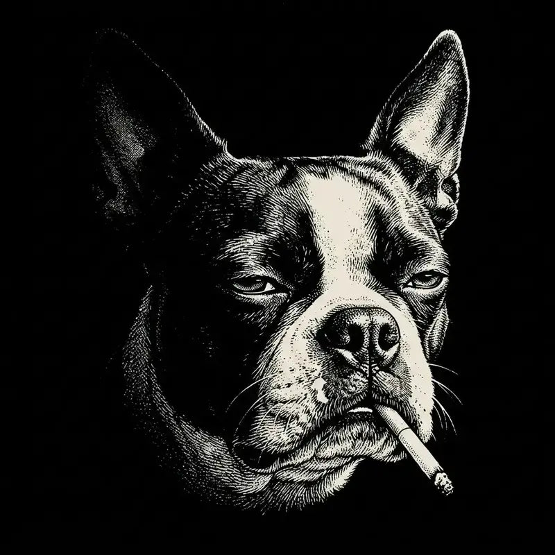Funny Vintage Smoking Dog T-Shirt Sweatshirt Hoodie