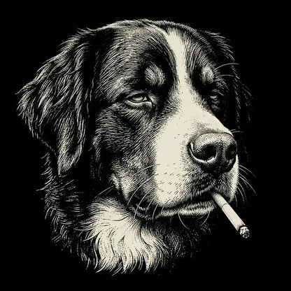 Funny Vintage Smoking Dog T-Shirt Sweatshirt Hoodie