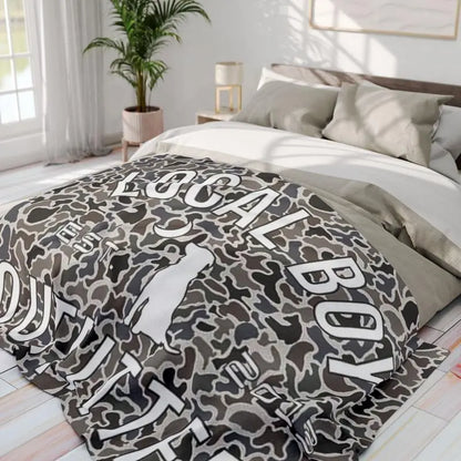 Camouflage Local Boy Flannel Blanket