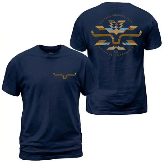 Kimes Ranch Horn Logo Aztec Print Graphic T-Shirt Sweatshirt Hoodie