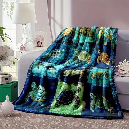 Sea Turtle Flannel Blanket