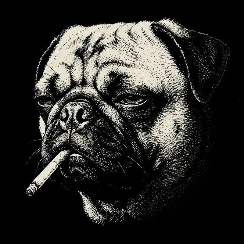Funny Vintage Smoking Dog T-Shirt Sweatshirt Hoodie