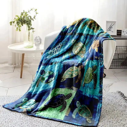 Sea Turtle Flannel Blanket