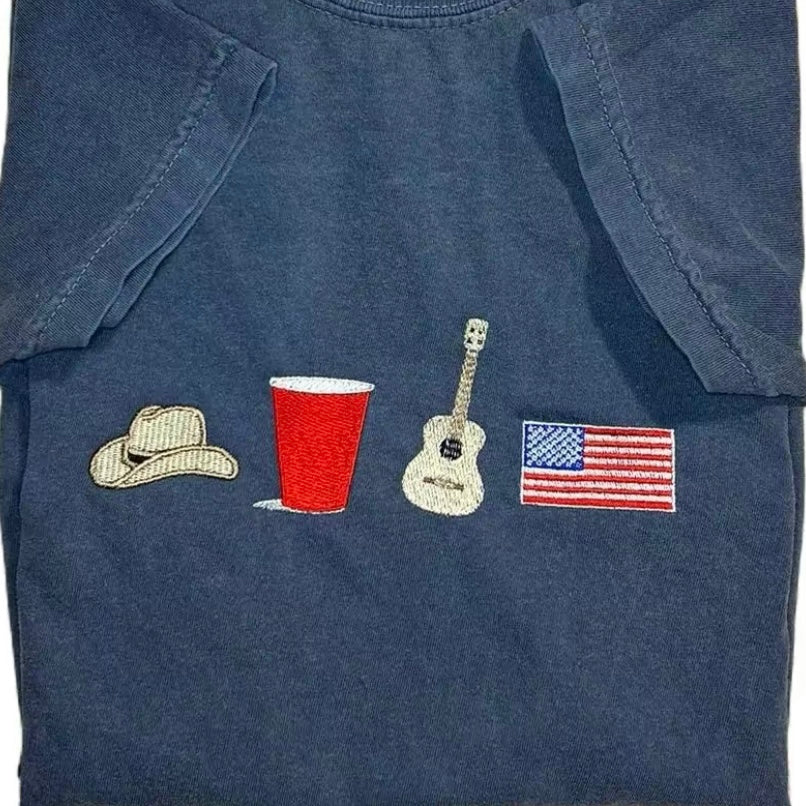 America Embroidered Custom T-Shirt Sweatshirt Hoodie