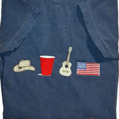 America Embroidered Custom T-Shirt Sweatshirt Hoodie