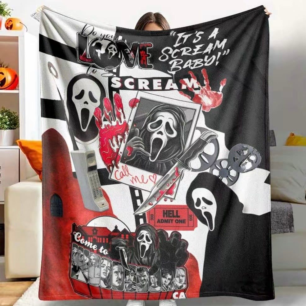 Scream Movie Flannel Ghost Face Killer Blanket