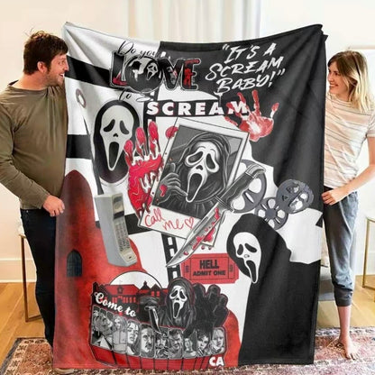 Scream Movie Flannel Ghost Face Killer Blanket