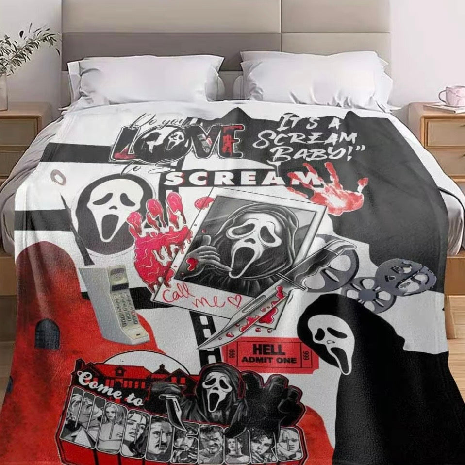 Scream Movie Flannel Ghost Face Killer Blanket