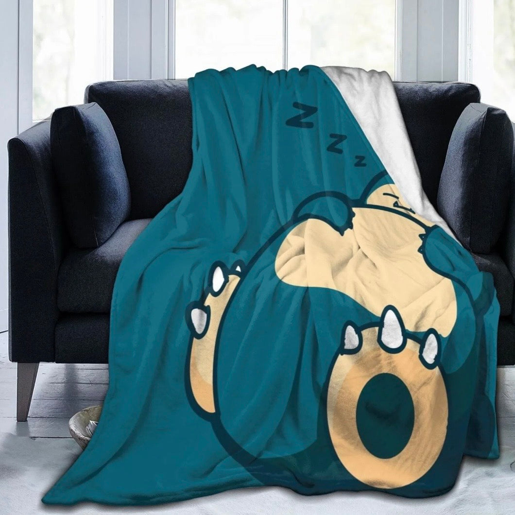 Snorlax Cartoon Flannel Blanket