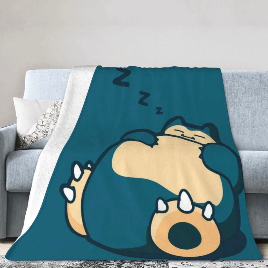 Snorlax Cartoon Flannel Blanket