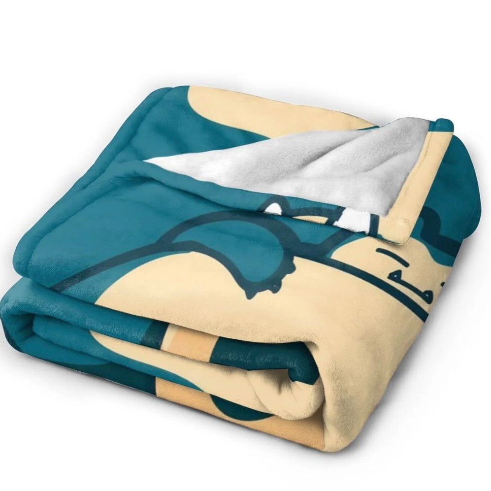 Snorlax Cartoon Flannel Blanket