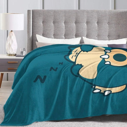 Snorlax Cartoon Flannel Blanket