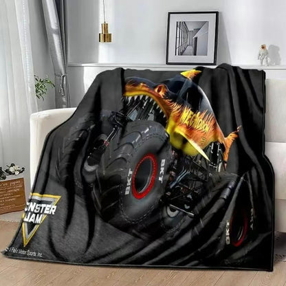 M-Monster Jam Pattern Flannel Blanket
