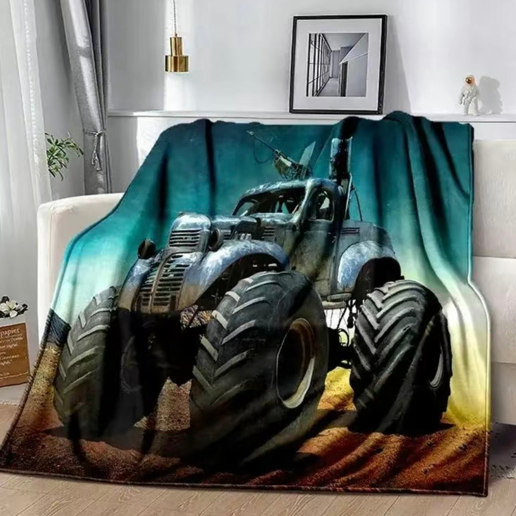 M-Monster Jam Pattern Flannel Blanket