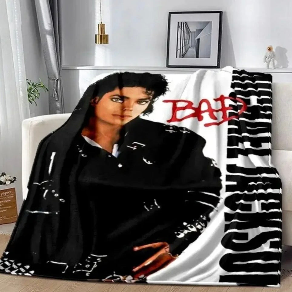 Michael Jackson Retro Print Flannel Blanket