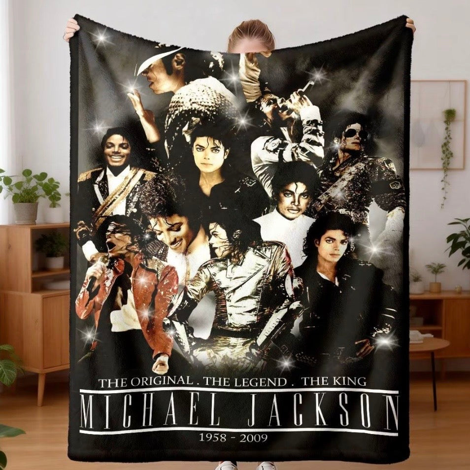 Michael Jackson Retro Print Flannel Blanket