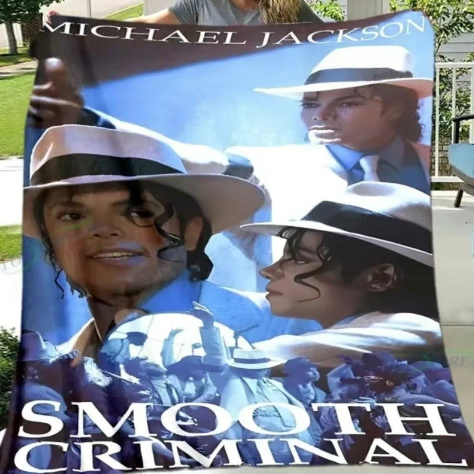 Michael Jackson Retro Print Flannel Blanket