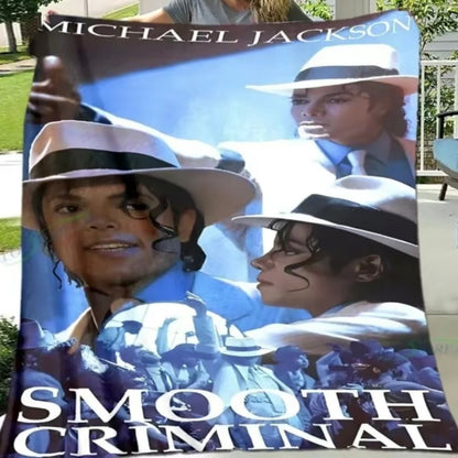 Michael Jackson Retro Print Flannel Blanket