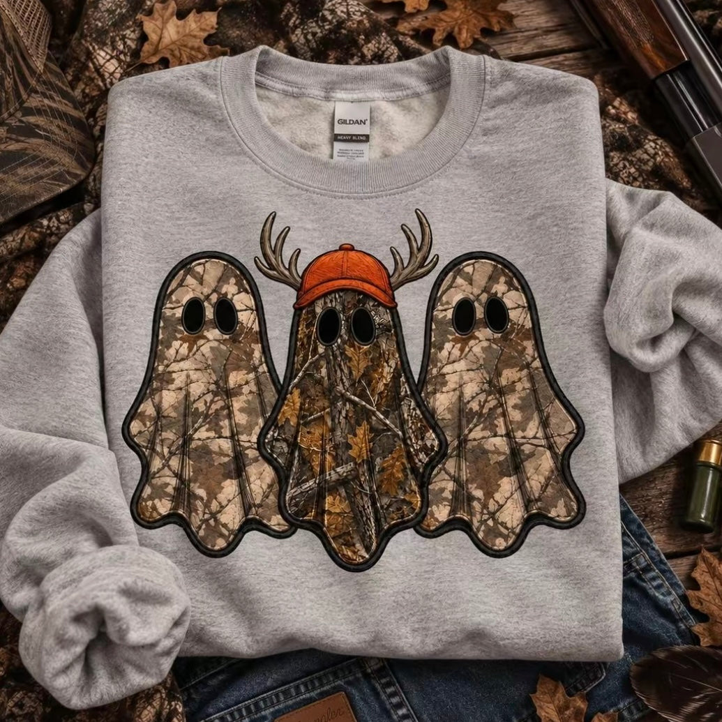 Retro Ghost Hunting Halloween Spooky T-Shirt Sweatshirt Hoodie