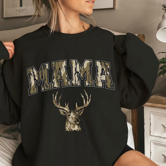 Vintage Mama Deer Hunting Camo Bottomland T-Shirt/Sweatshirt/Hoodie