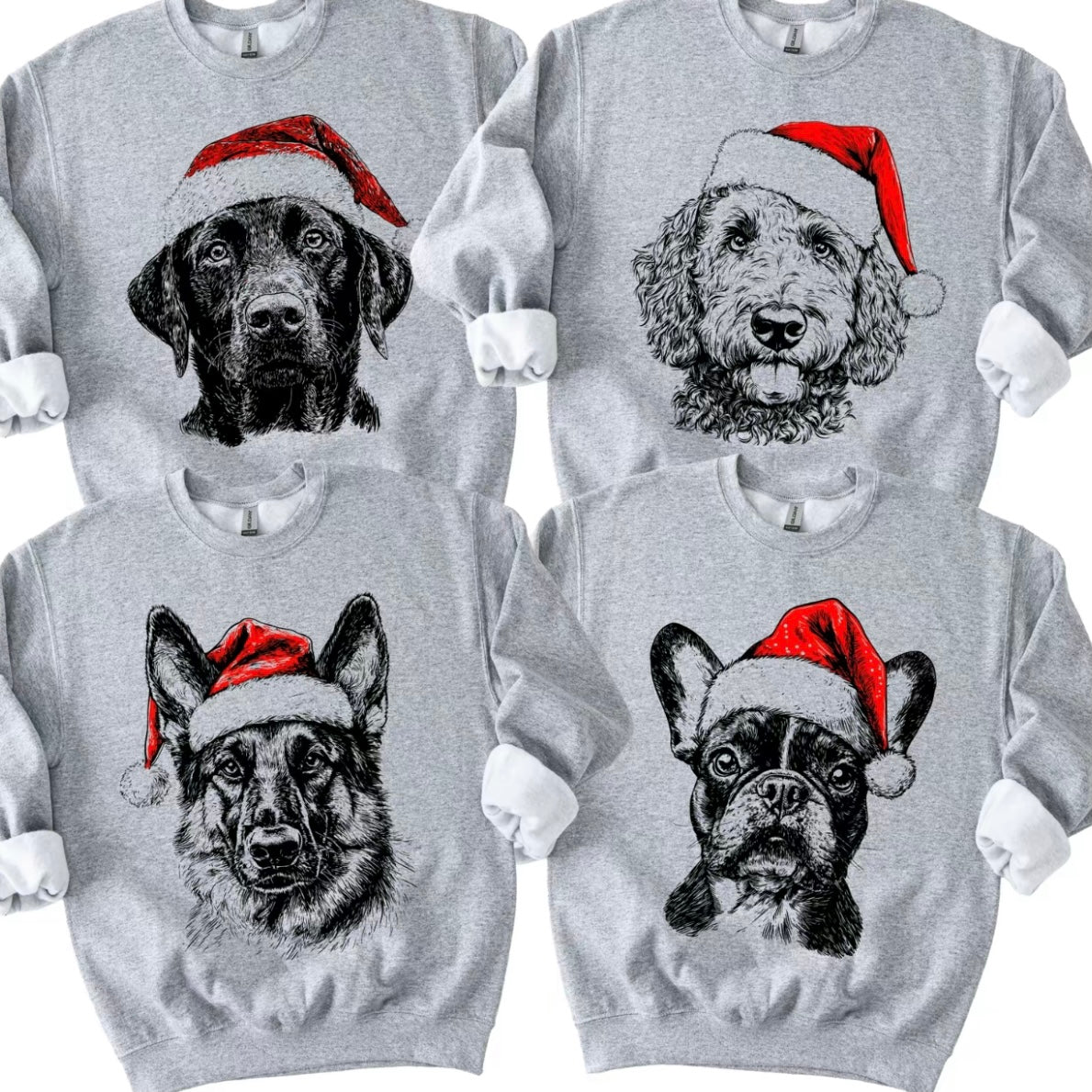 Festive Santa Paws Holiday Dog Pullover ASH T-Shirt/Sweatshirt/Hoodie