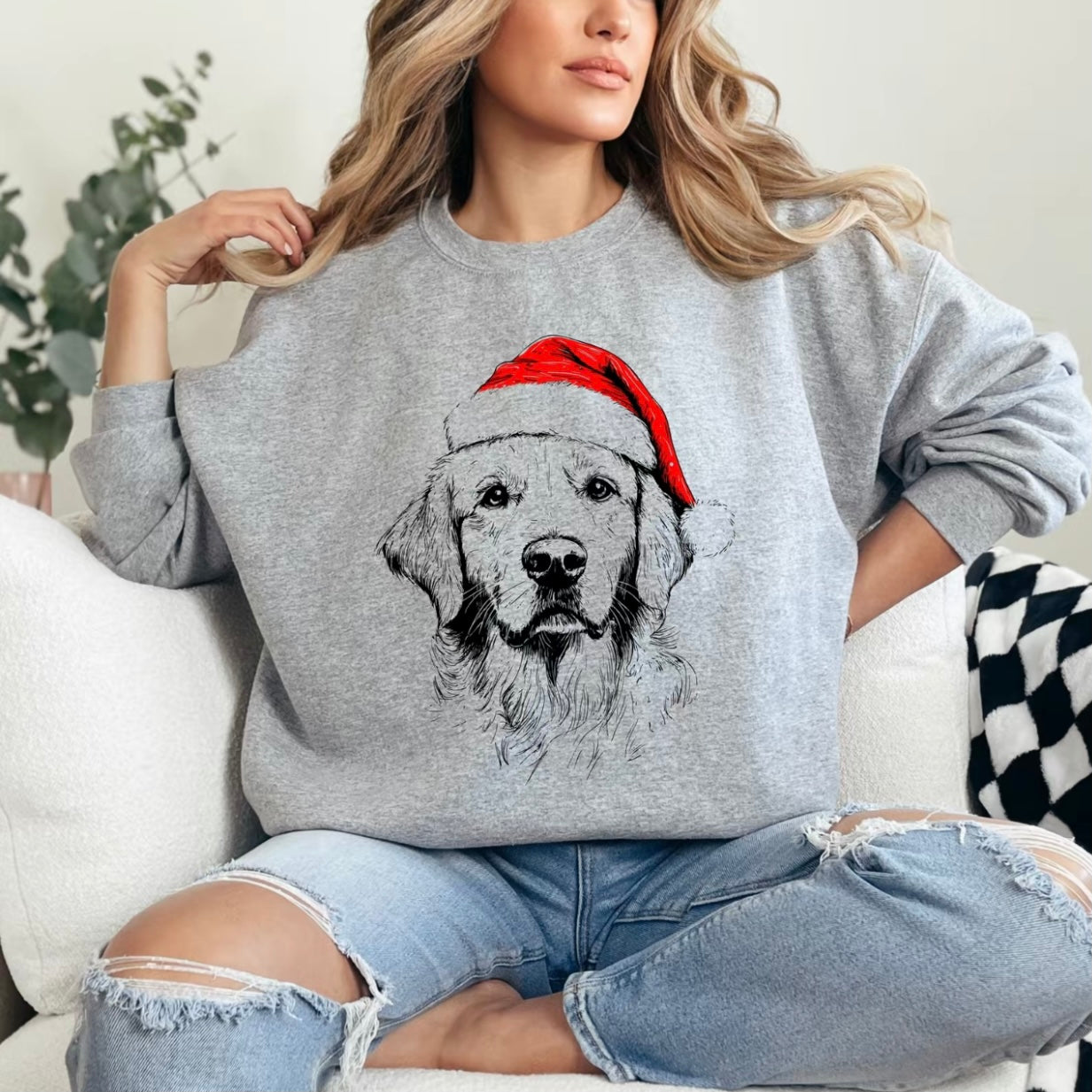 Festive Santa Paws Holiday Dog Pullover ASH T-Shirt/Sweatshirt/Hoodie