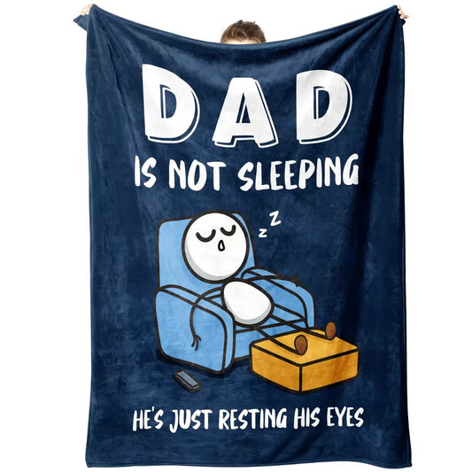 Dad is Not Sleeping Pattern Flannel Blanket